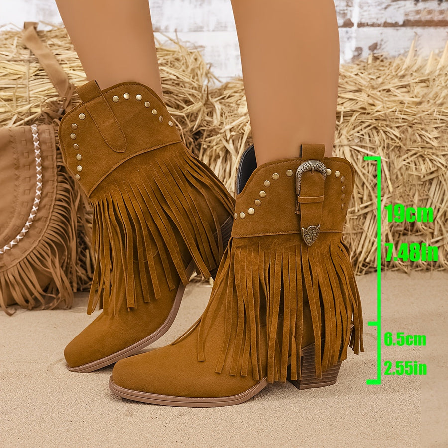 Persia | Wide Calf Western Fringe Cowboy Boots view 6