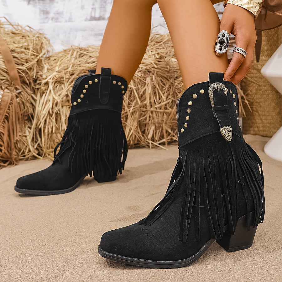 Persia | Wide Calf Western Fringe Cowboy Boots view 8