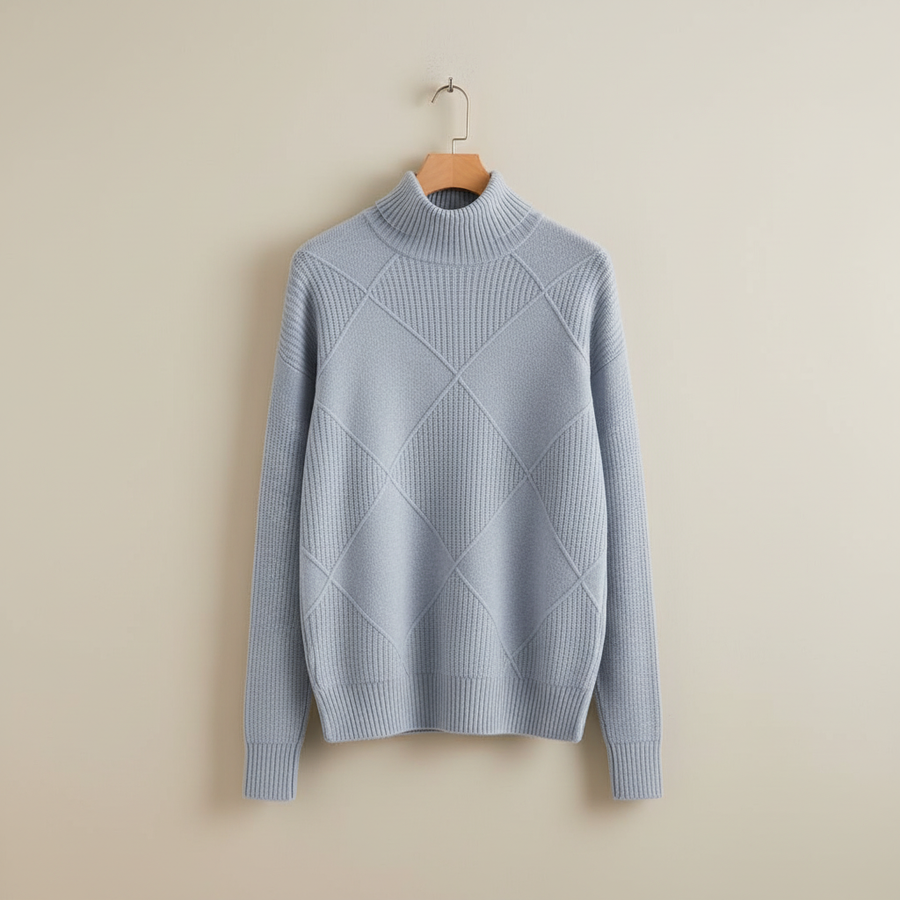 Ginny | Women's Winter Sweater – Diamond Knit Turtleneck view 13