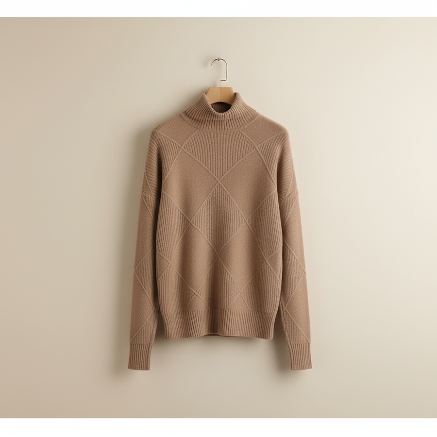 Ginny | Women's Winter Sweater – Diamond Knit Turtleneck view 6