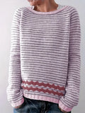 Mabel | Women's Winter Sweater – Striped Pullover