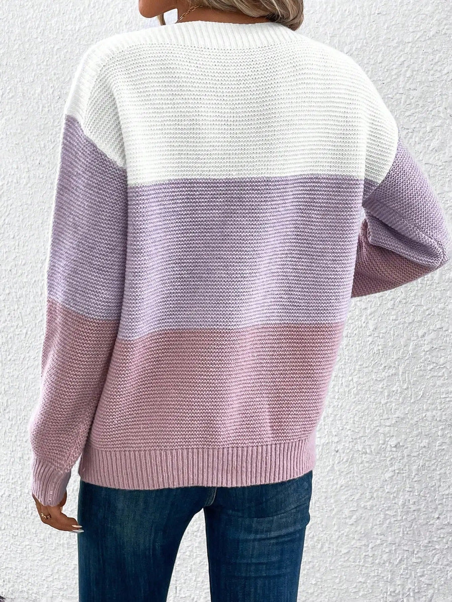 Ingrid | Women's Winter Sweater – Color Block view 2