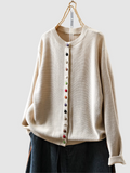 Posy | Women's Winter Cardigan – Button-Front Knit, Beige