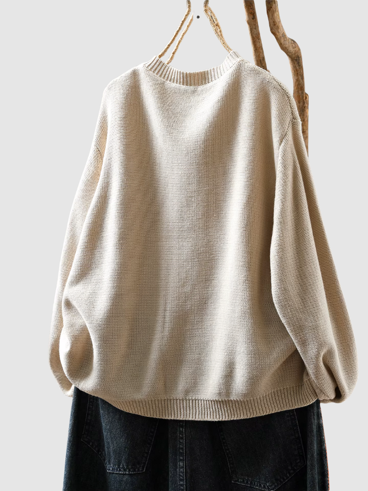 Posy | Women's Winter Cardigan – Button-Front Knit, Beige view 3