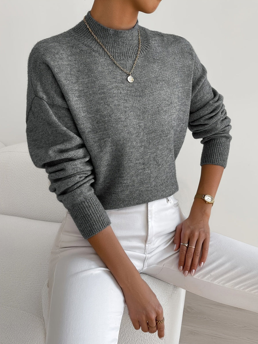 Hollis | Women's Winter Sweater – Mock Neck, Plus Size view 9