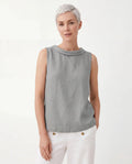 Claire | Sleeveless Roll Collar Top