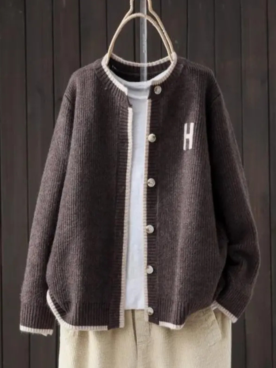 Ruth | Women's Winter Cardigan – Oversized Button-Front, Red view 3