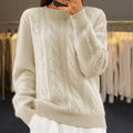 Leonora | Women's Winter Sweater – Cable Knit, Beige