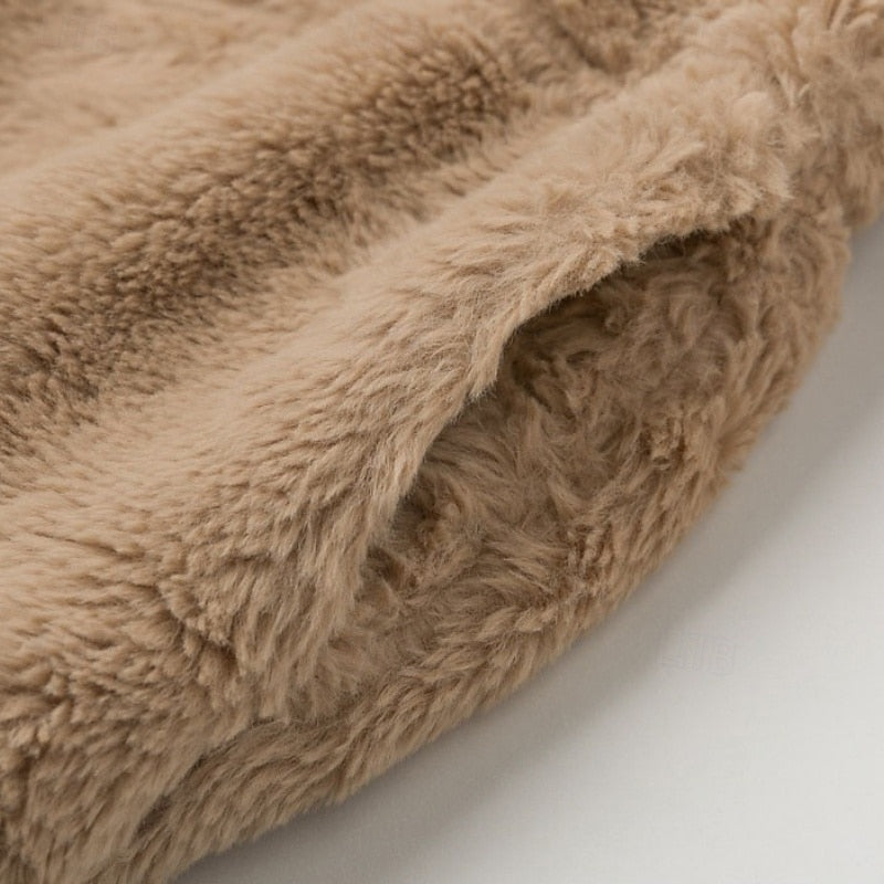 Estelle | Women's Teddy Jacket – Cropped Plush Zip Up Jacket view 6