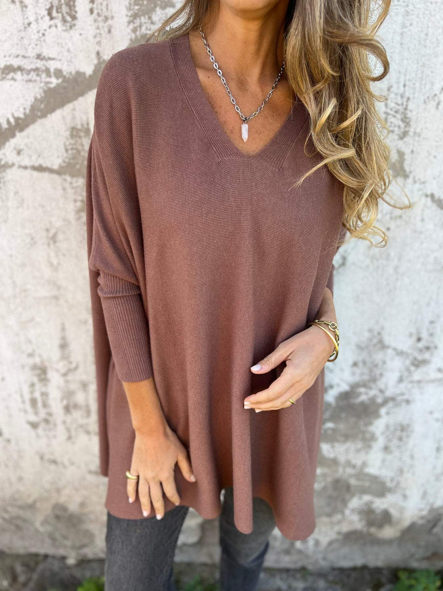 Althea | Oversized V-Neck Tunic Sweater view 2