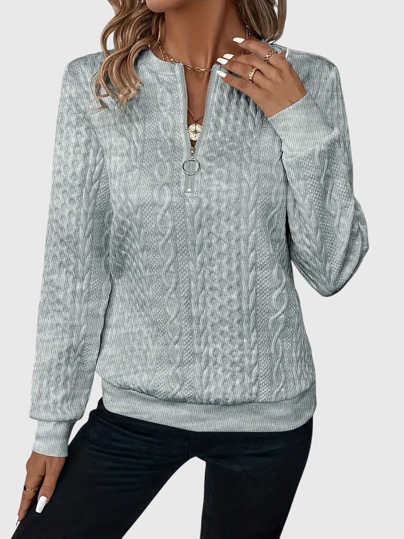 Casimira | Cable Knit Quarter-Zip Sweater view 20