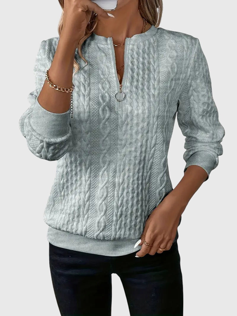 Casimira | Cable Knit Quarter-Zip Sweater view 15