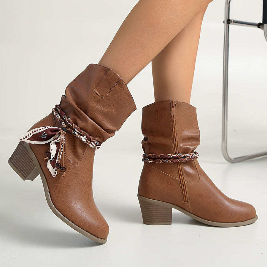 Isla | Slouch Ankle Boot with Bandana Charm view 4