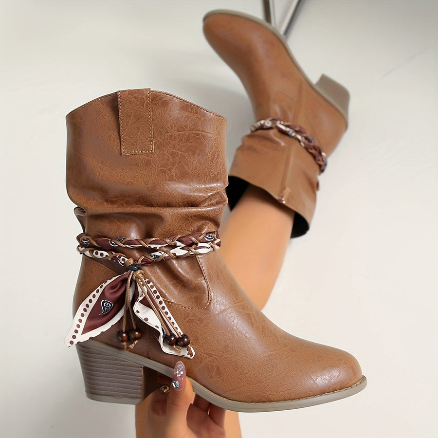 Isla | Slouch Ankle Boot with Bandana Charm view 8