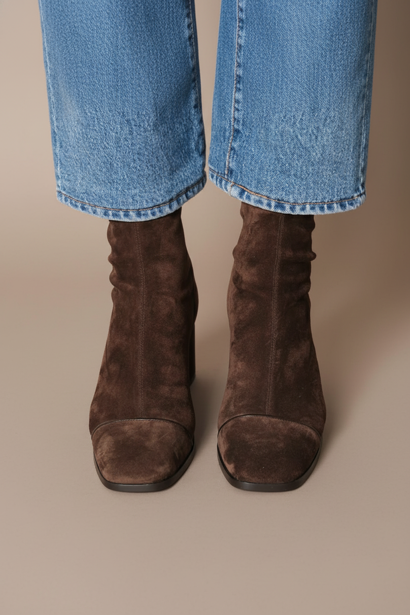 Delaine | Square Toe Ankle Boot with Block Heel view 3