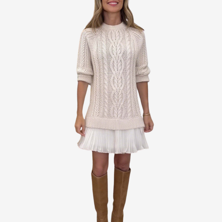 Calliope | Cable Knit Sweater Dress view 3