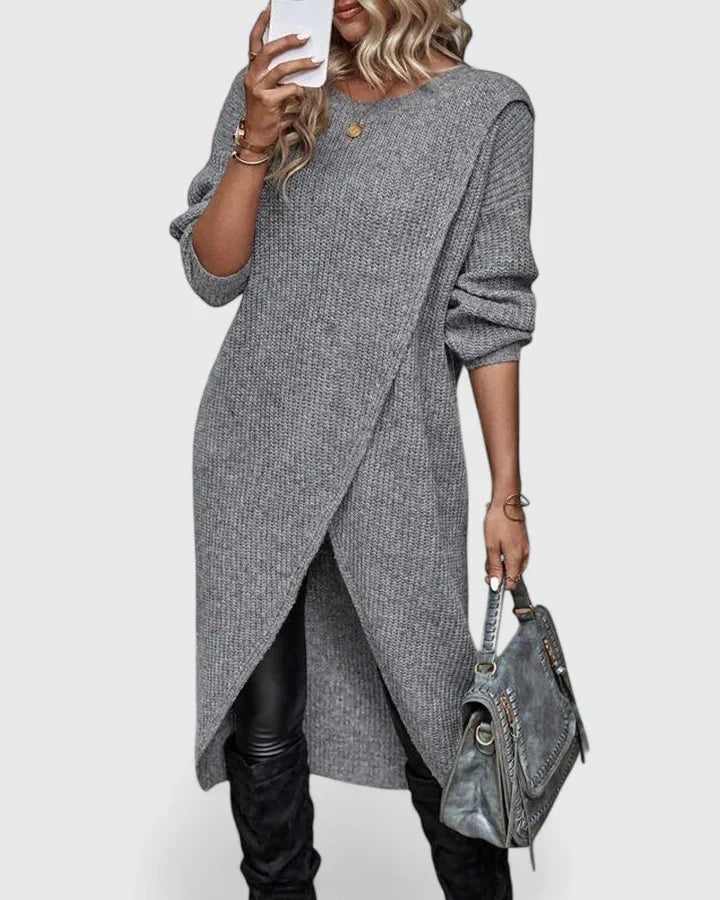 Eden | Knit Sweater Dress with Wrap Hem