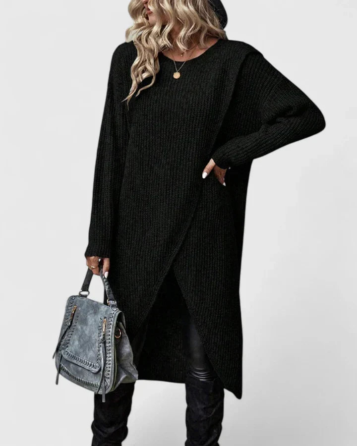 Eden | Knit Sweater Dress with Wrap Hem view 3