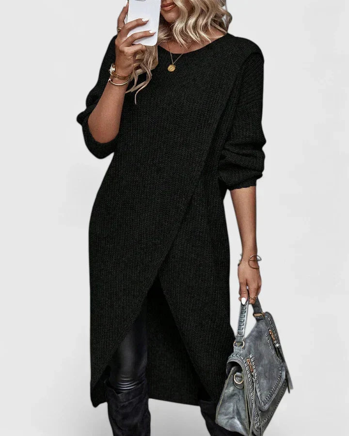 Eden | Knit Sweater Dress with Wrap Hem view 4