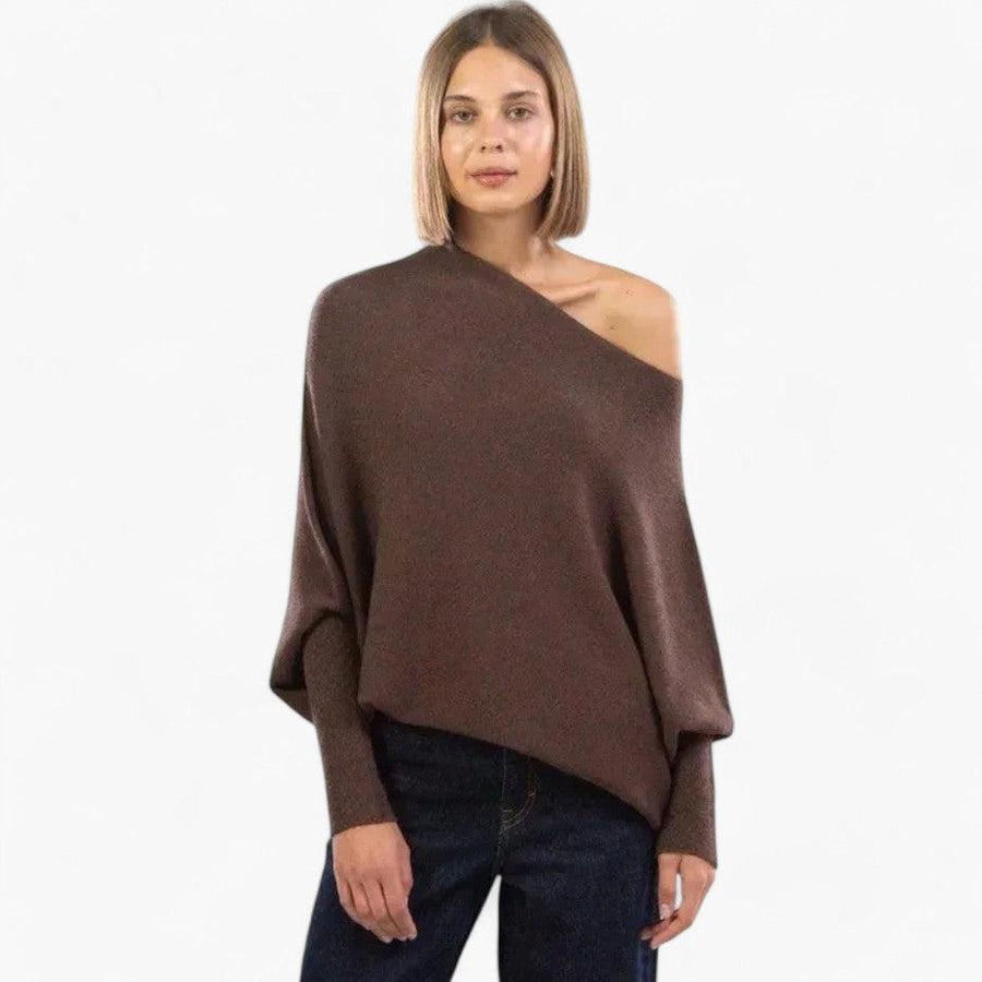 Penelope | Jumper with Off-Shoulder Neckline and Knit Texture view 4