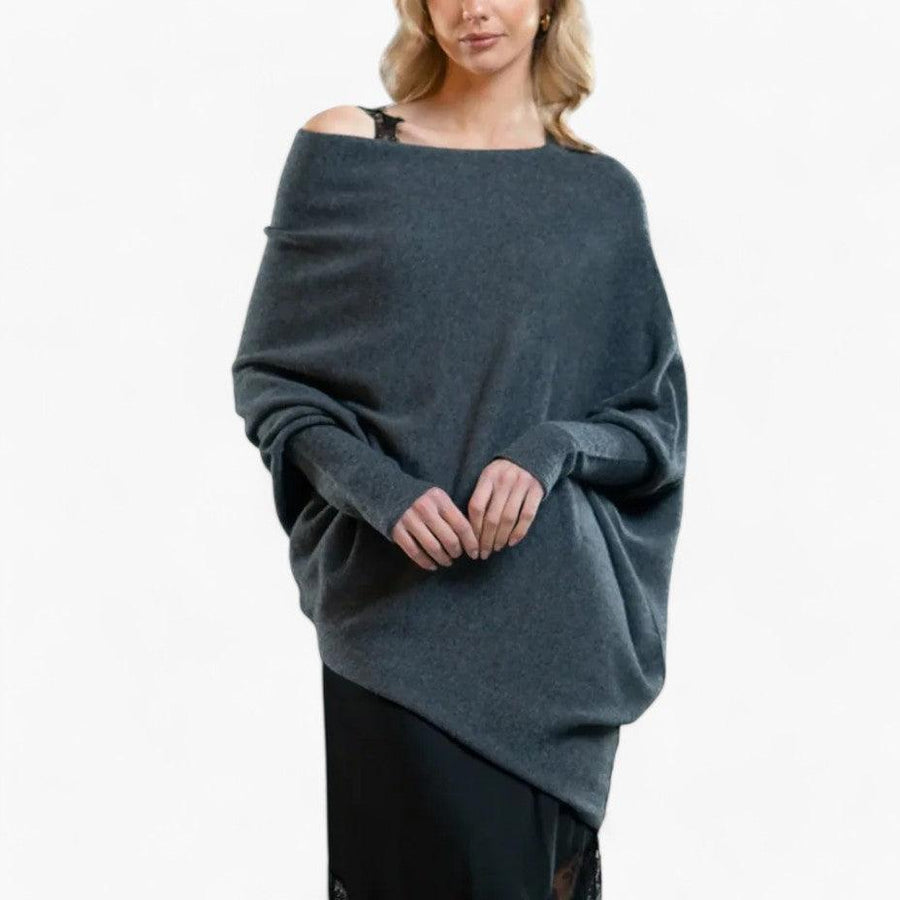 Penelope | Jumper with Off-Shoulder Neckline and Knit Texture view 5