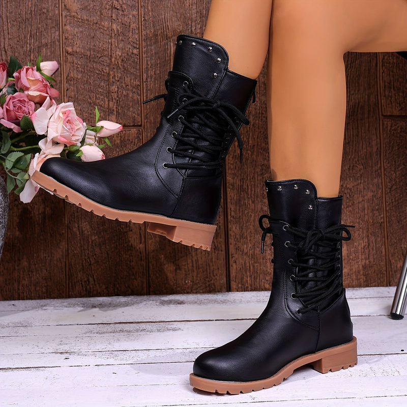 Lianne | Lace-Up Combat Ankle Boot