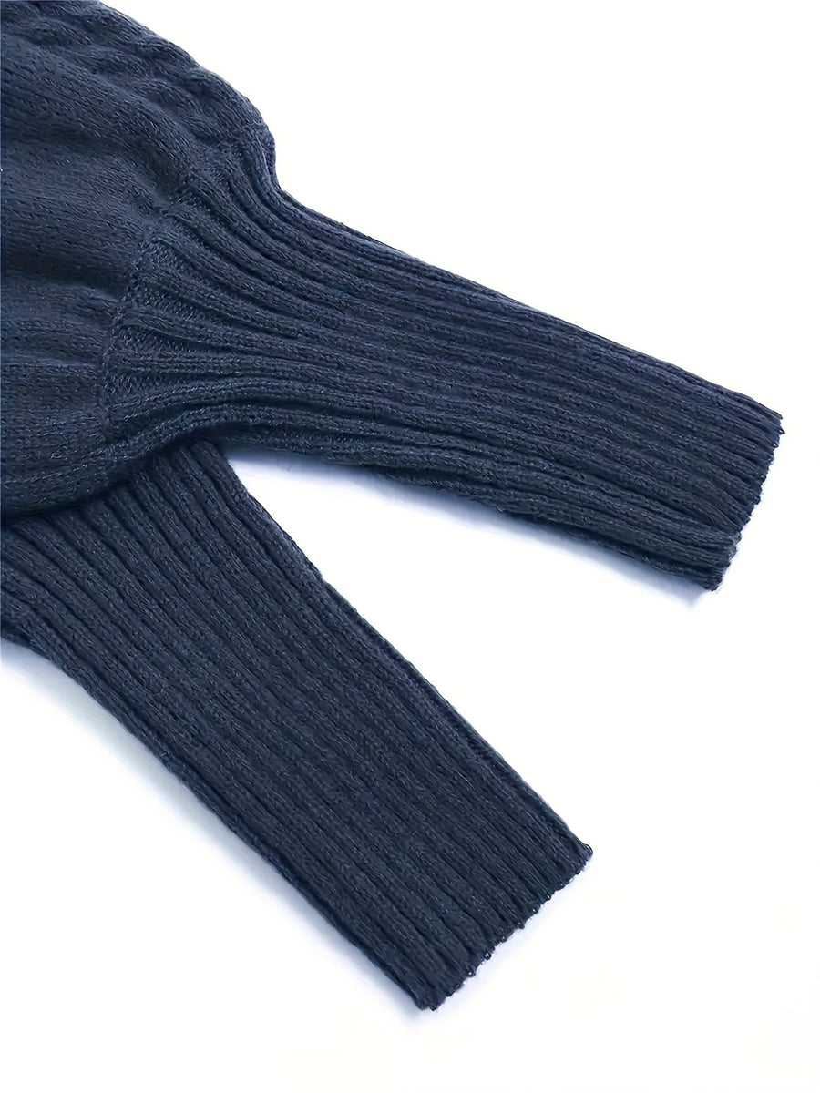 Eloise | Women's Mock Neck Sweater – Textured Knit Half Zip Collar Pullover view 5