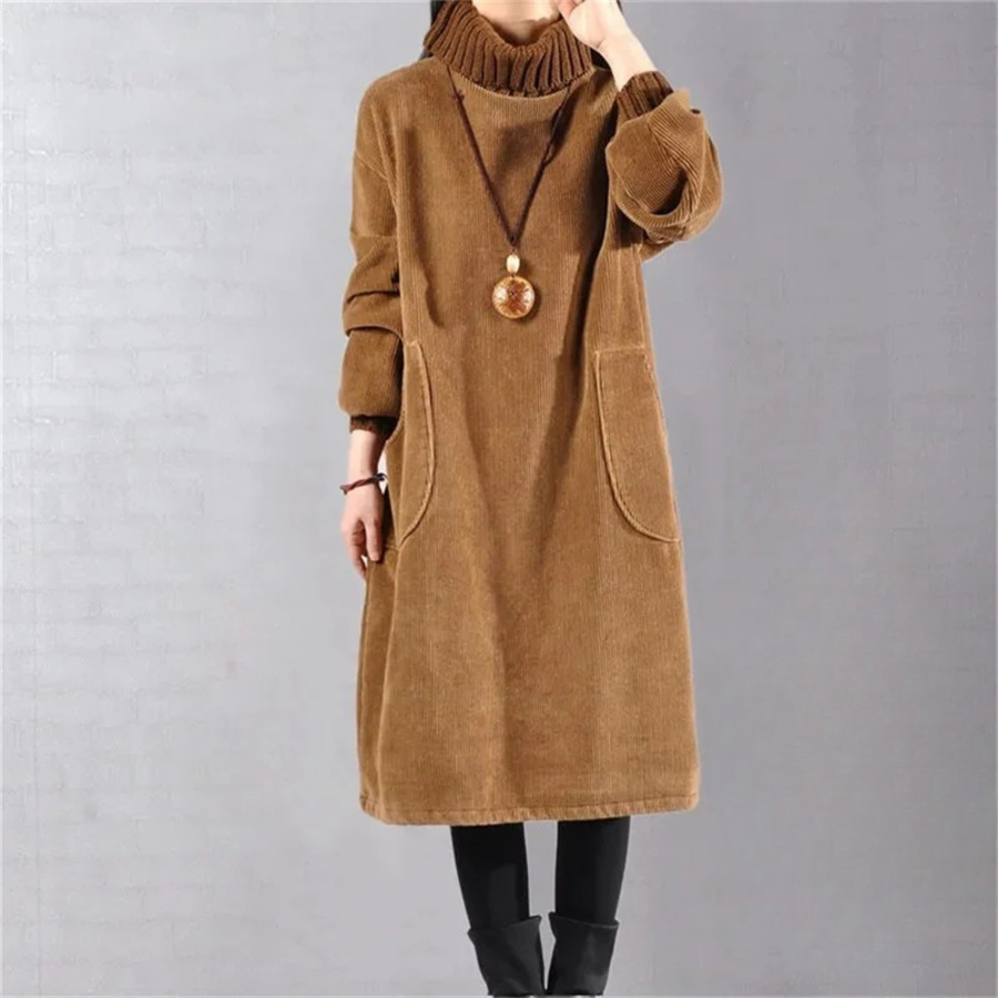 Cosima | Knit Sweater Dress Turtleneck Midi view 1