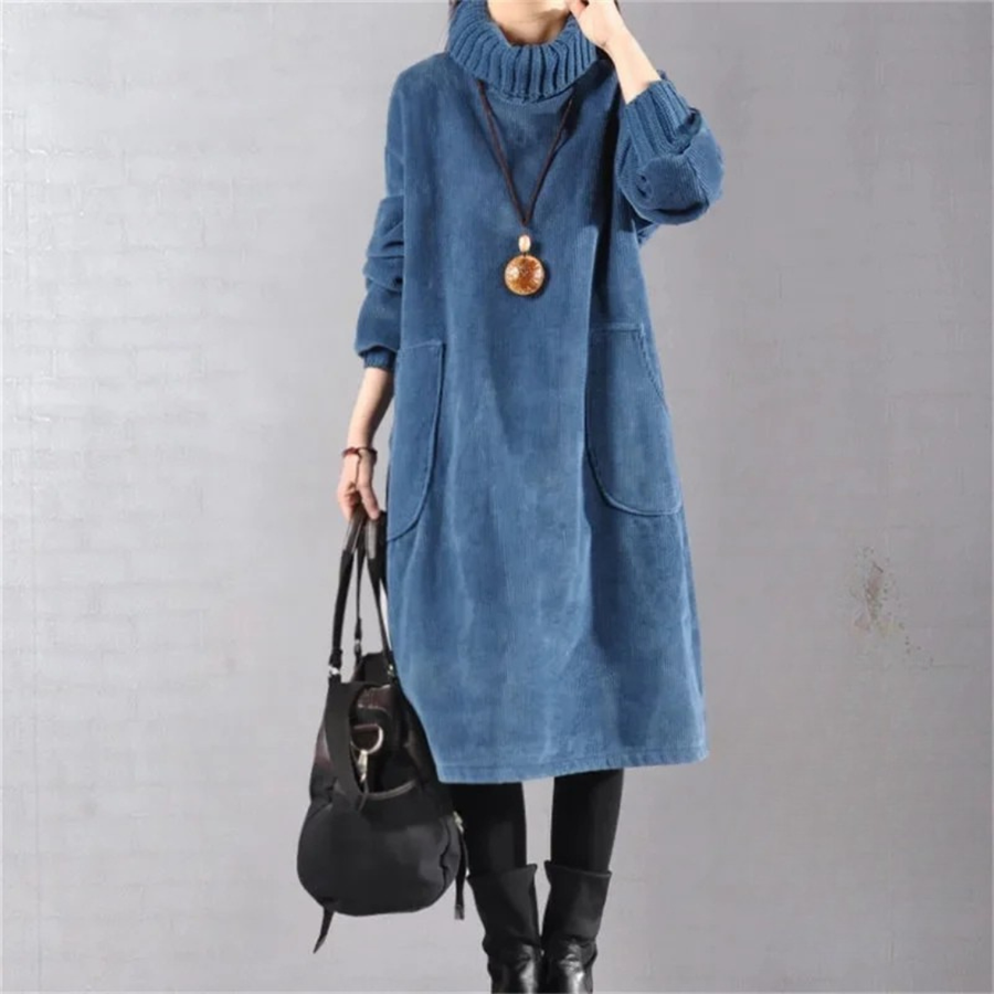Cosima | Knit Sweater Dress Turtleneck Midi view 2