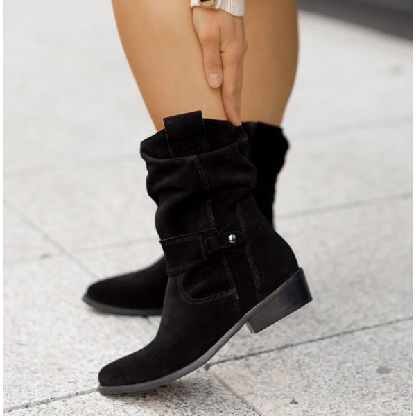 Leocardia | Slouch Ankle Boot Low Block Heel view 14