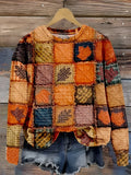 Lucy | Women's Winter Sweater – Autumn Patchwork Print