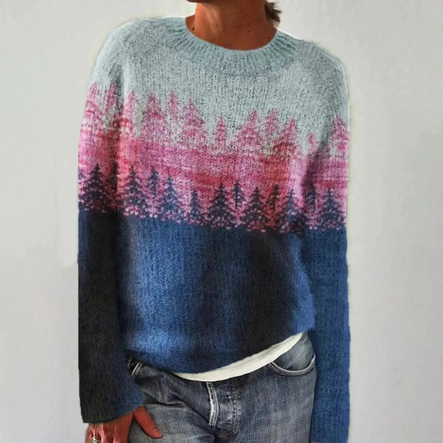 Eugenie | Women's Winter Sweater – Fair Isle Colorblock view 10