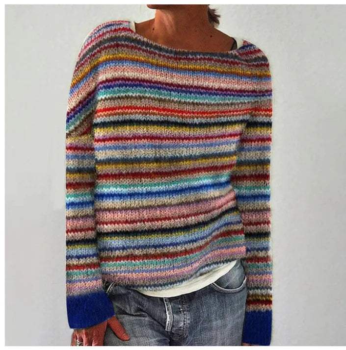 Eugenie | Women's Winter Sweater – Fair Isle Colorblock