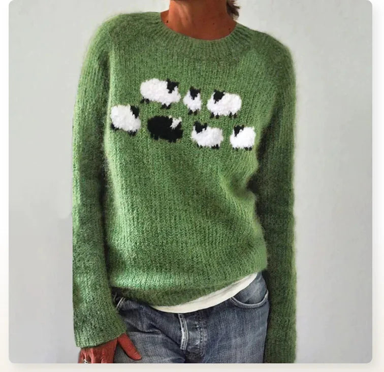 Eugenie | Women's Winter Sweater – Fair Isle Colorblock view 3