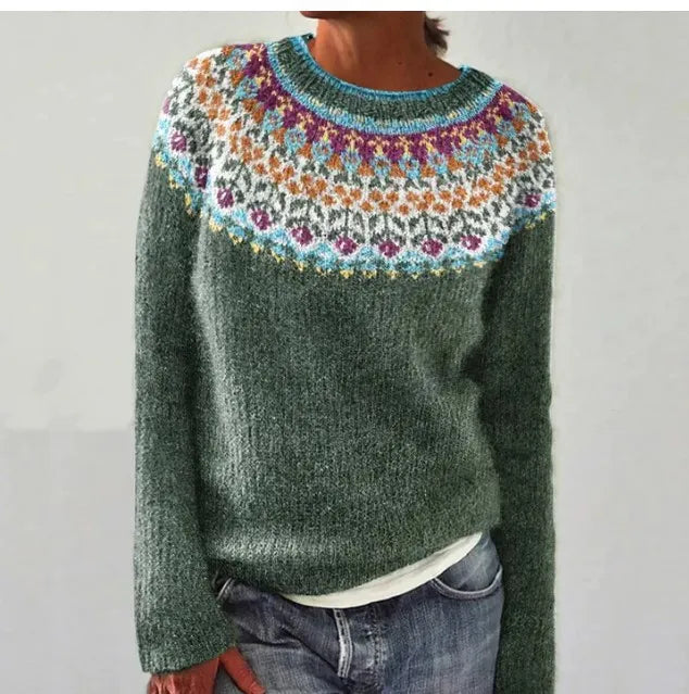 Eugenie | Women's Winter Sweater – Fair Isle Colorblock view 4