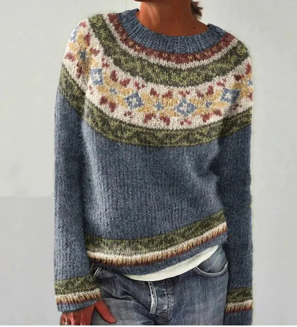 Eugenie | Women's Winter Sweater – Fair Isle Colorblock view 5