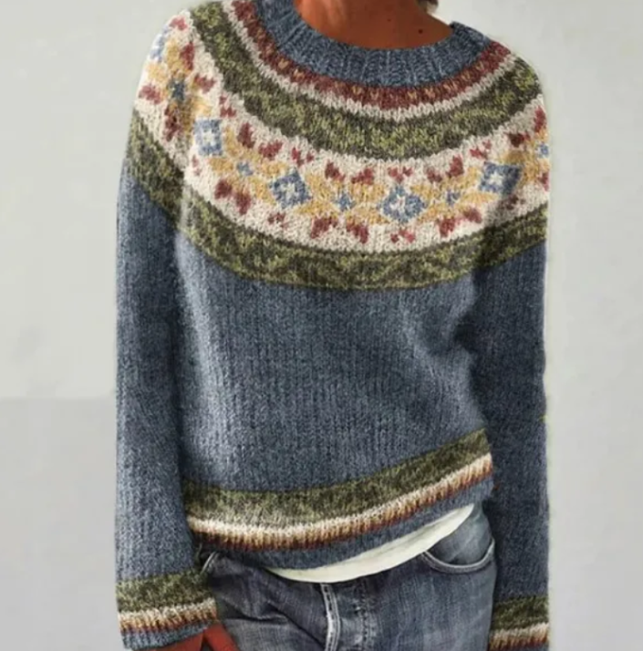 Eugenie | Women's Winter Sweater – Fair Isle Colorblock view 6