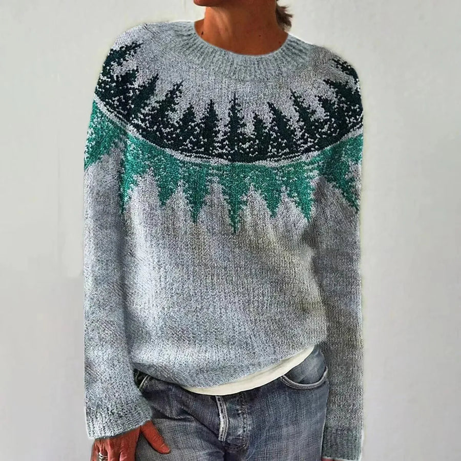 Eugenie | Women's Winter Sweater – Fair Isle Colorblock view 9