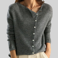 Rae | Women's Winter Cardigan – Button-Front, Beige