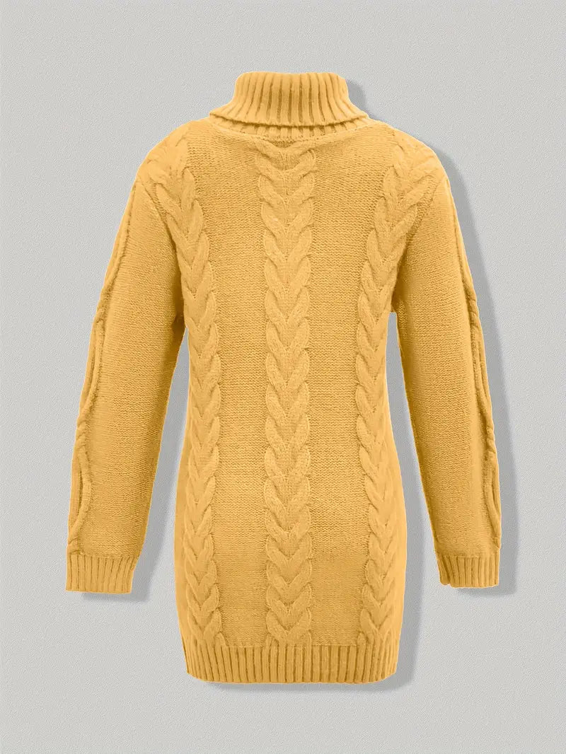 Helena | Women's Winter Sweater – Oversized Cable Knit Turtleneck view 12