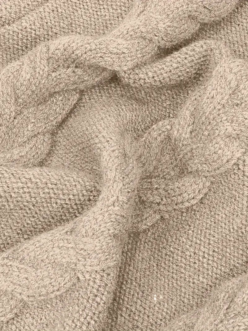 Helena | Women's Winter Sweater – Oversized Cable Knit Turtleneck view 18