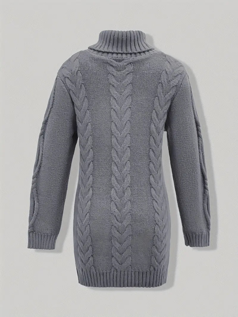 Helena | Women's Winter Sweater – Oversized Cable Knit Turtleneck view 20