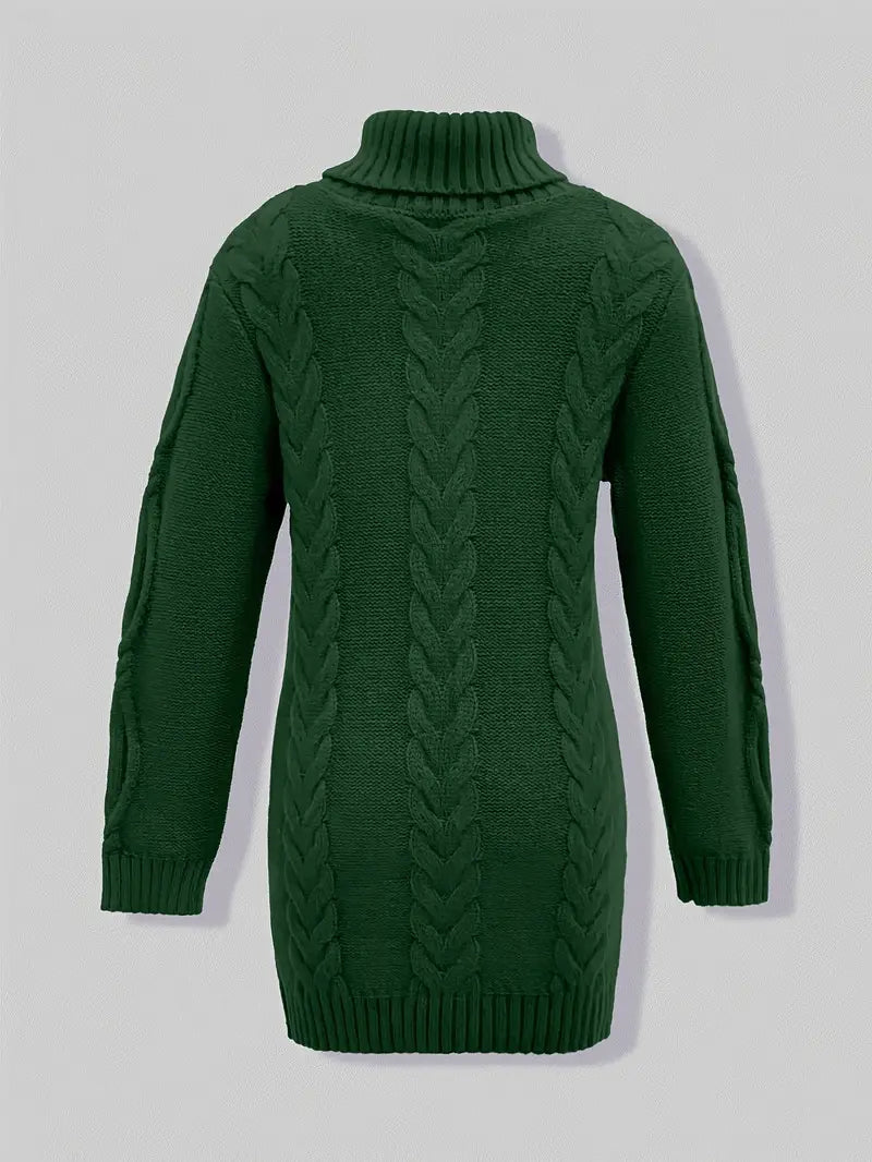 Helena | Women's Winter Sweater – Oversized Cable Knit Turtleneck view 24