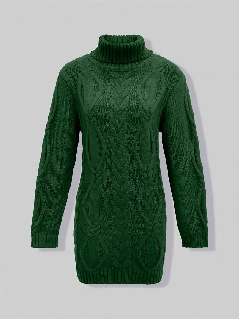 Helena | Women's Winter Sweater – Oversized Cable Knit Turtleneck view 25