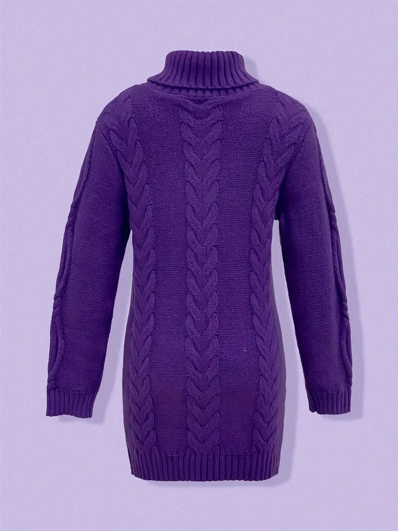 Helena | Women's Winter Sweater – Oversized Cable Knit Turtleneck view 28
