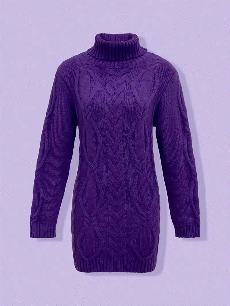 Helena | Women's Winter Sweater – Oversized Cable Knit Turtleneck view 29