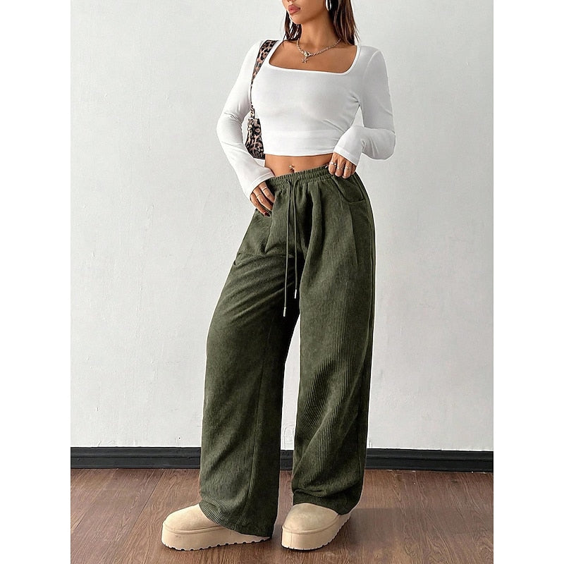 Georgina | Women's Wide Leg Pants – High Waisted Relaxed Palazzo Pants view 2