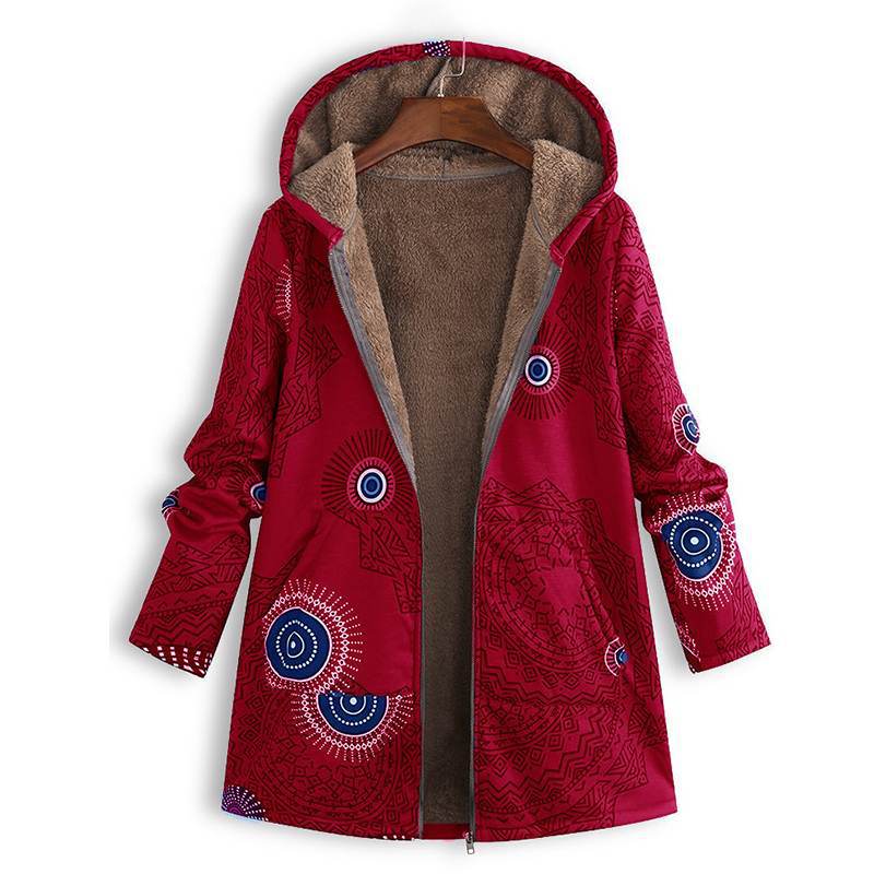 Bonnie | Women's Puffer Jacket – Hooded Floral Winter, Plus Size view 6