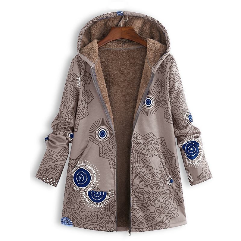 Bonnie | Women's Puffer Jacket – Hooded Floral Winter, Plus Size view 9
