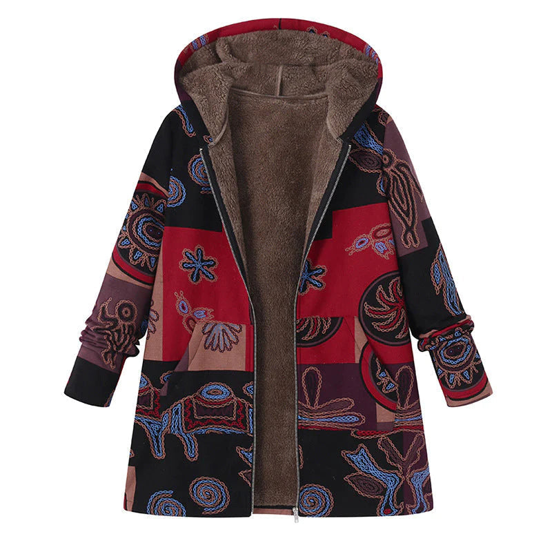 Bonnie | Women's Puffer Jacket – Hooded Floral Winter, Plus Size view 11